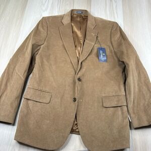 Stafford Signature Classic Fit Corduroy Sport Coat Blazer Elbow Patch 44R NWT